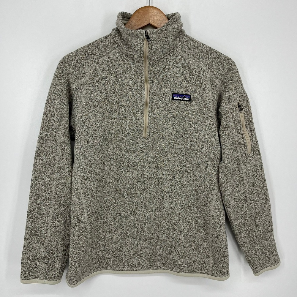 Patagonia Womens Better Sweater 1/4 Zip Fleece Pullover Oatmeal Tan STY25617 M
